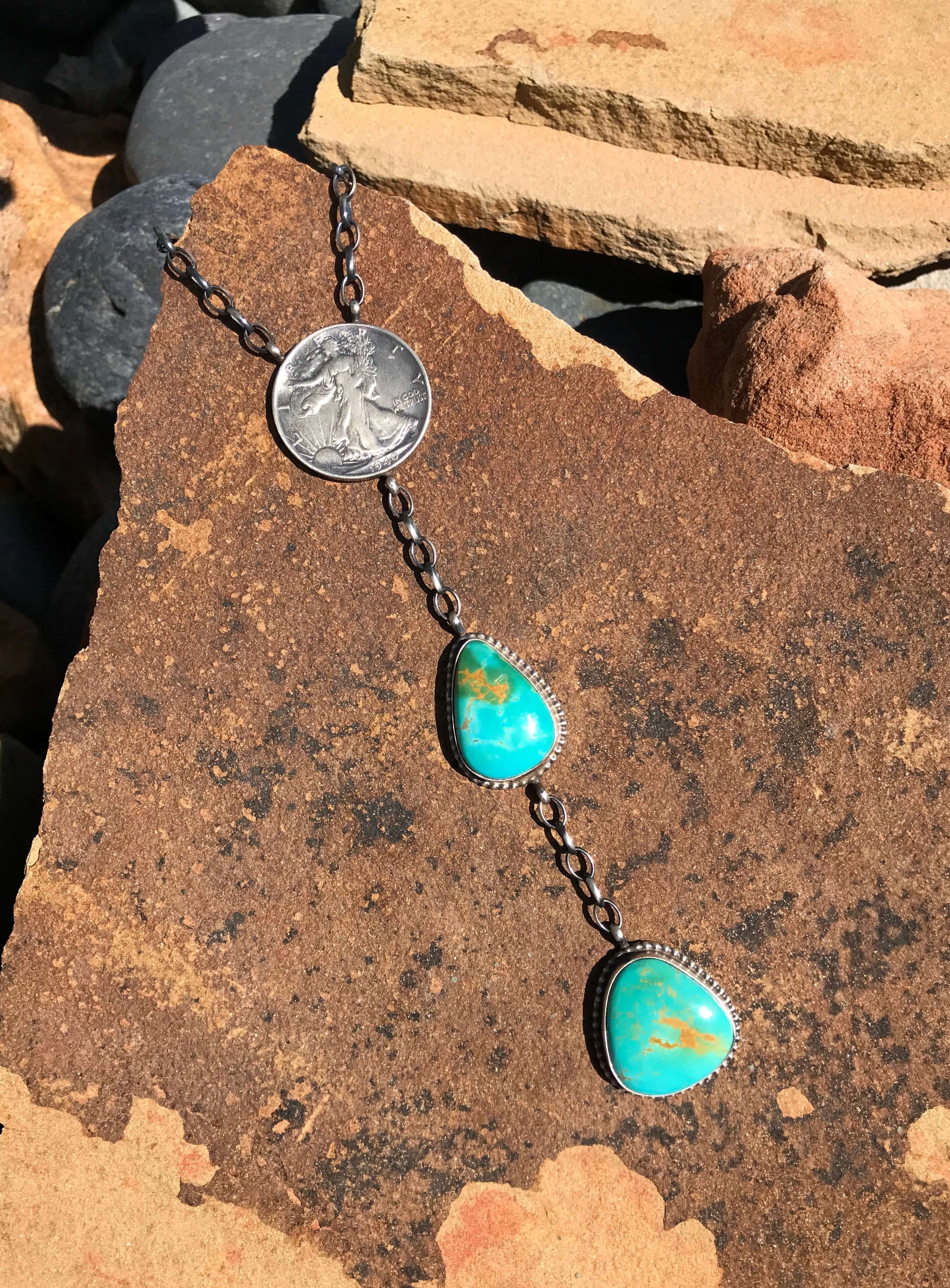 F.A.T Native NM Silver Turquoise Necklace - First American Traders