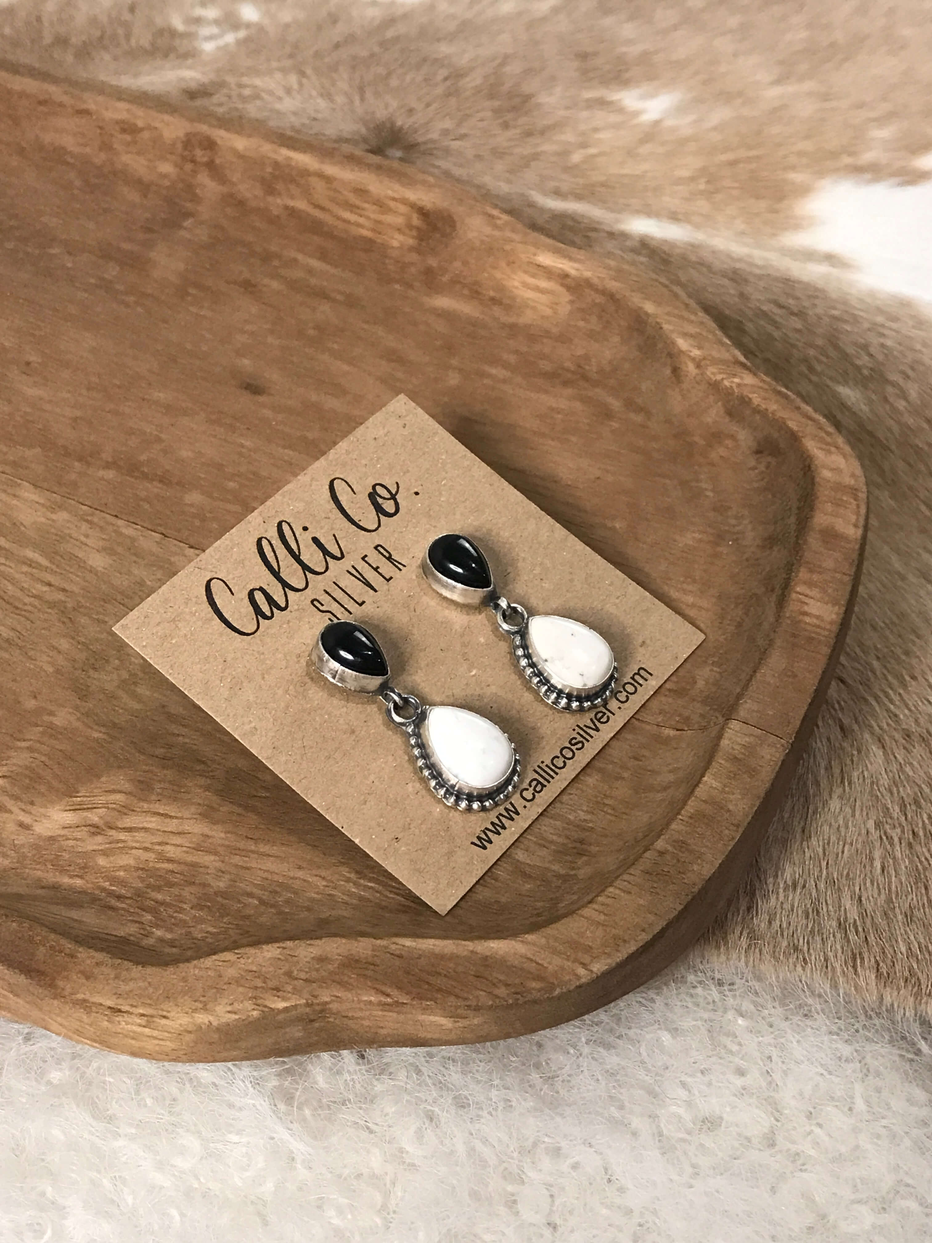 The Coolidge Dangles, 7-Earrings-Calli Co., Turquoise and Silver Jewelry, Native American Handmade, Zuni Tribe, Navajo Tribe, Brock Texas