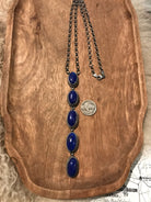 The Randlett Necklace in Lapis-Necklaces-Calli Co., Turquoise and Silver Jewelry, Native American Handmade, Zuni Tribe, Navajo Tribe, Brock Texas