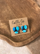 The Tempe Turquoise Cluster Earrings, 14-Earrings-Calli Co., Turquoise and Silver Jewelry, Native American Handmade, Zuni Tribe, Navajo Tribe, Brock Texas