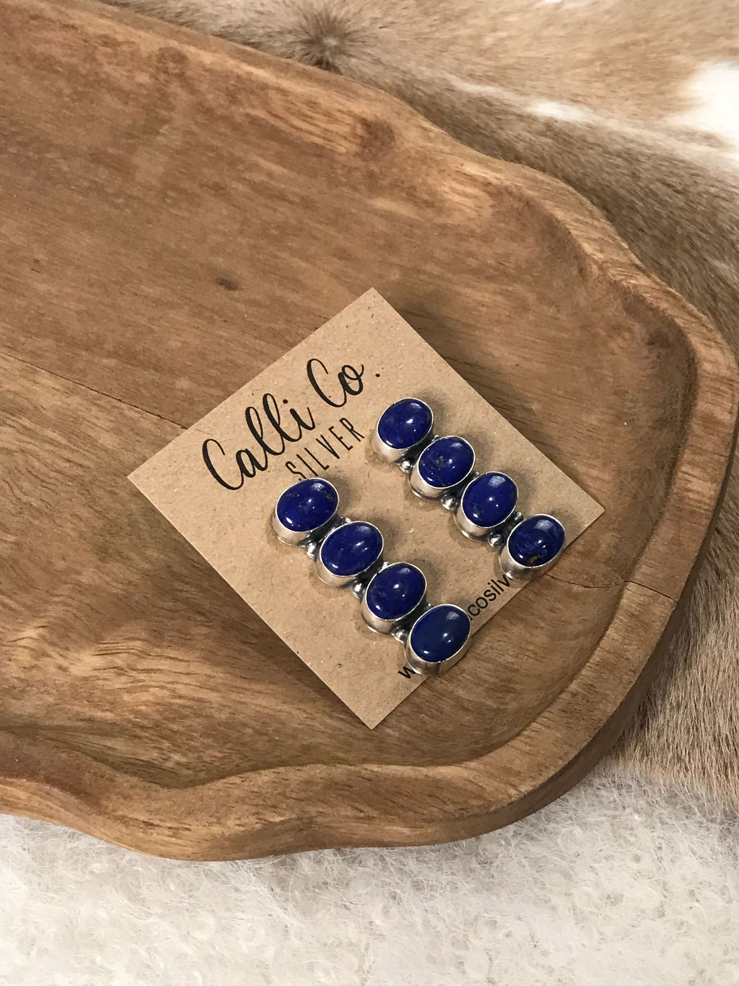 The Basiao Earrings, 1-Earrings-Calli Co., Turquoise and Silver Jewelry, Native American Handmade, Zuni Tribe, Navajo Tribe, Brock Texas