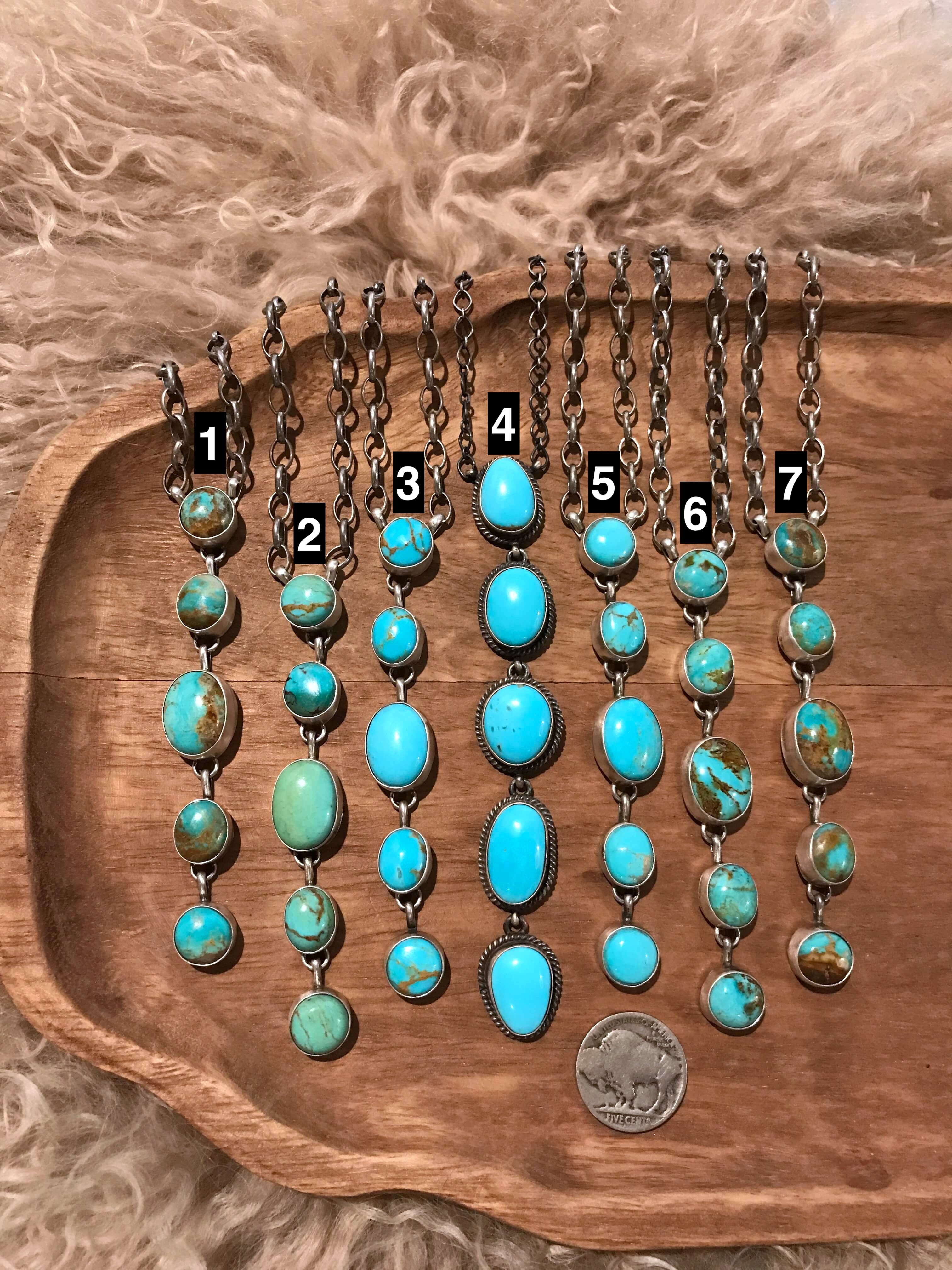 The Randlett Necklace in Turquoise-Necklaces-Calli Co., Turquoise and Silver Jewelry, Native American Handmade, Zuni Tribe, Navajo Tribe, Brock Texas