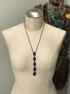 The Randlett Necklace in Lapis-Necklaces-Calli Co., Turquoise and Silver Jewelry, Native American Handmade, Zuni Tribe, Navajo Tribe, Brock Texas