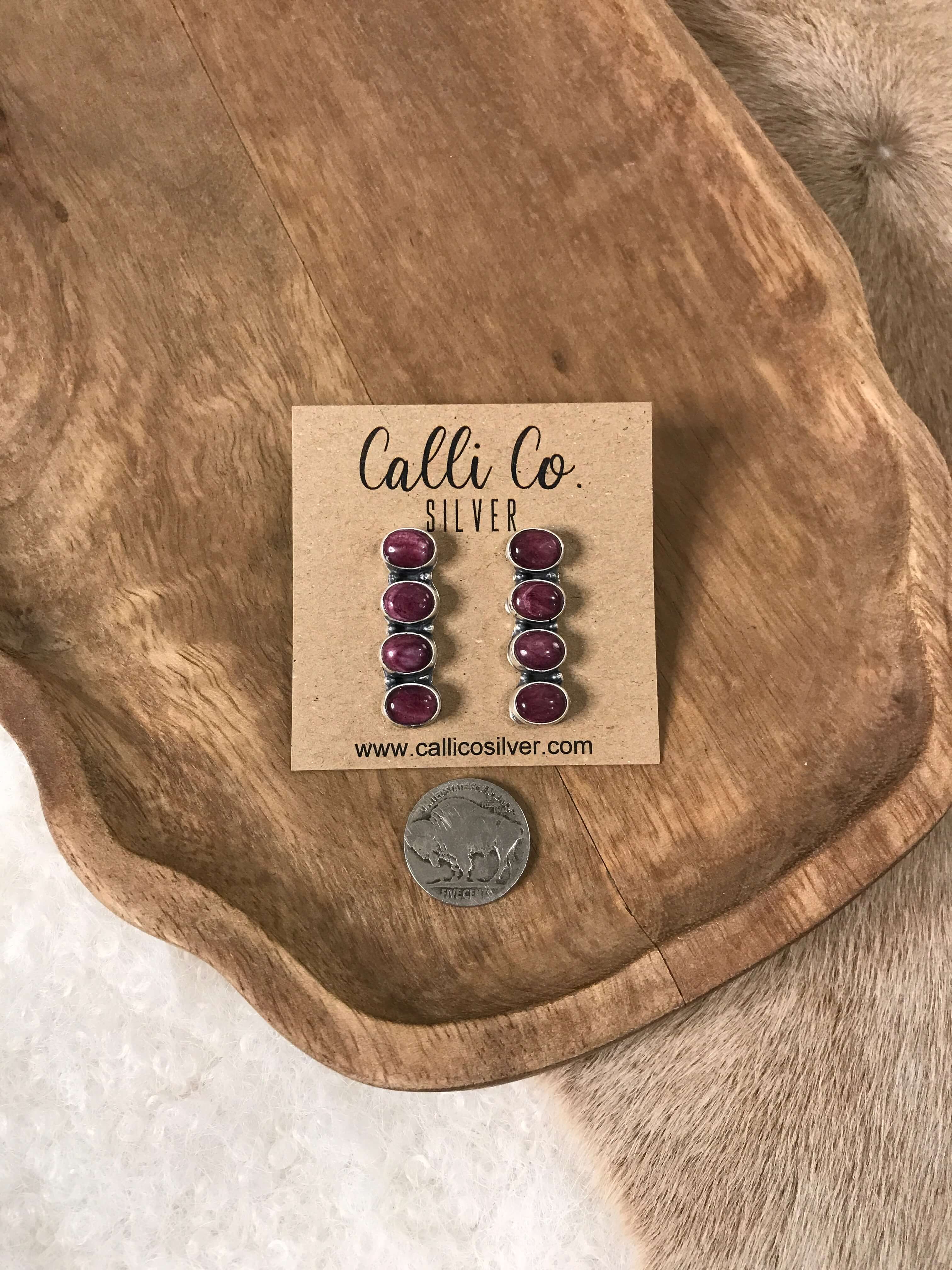 The Basiao Earrings, 2-Earrings-Calli Co., Turquoise and Silver Jewelry, Native American Handmade, Zuni Tribe, Navajo Tribe, Brock Texas