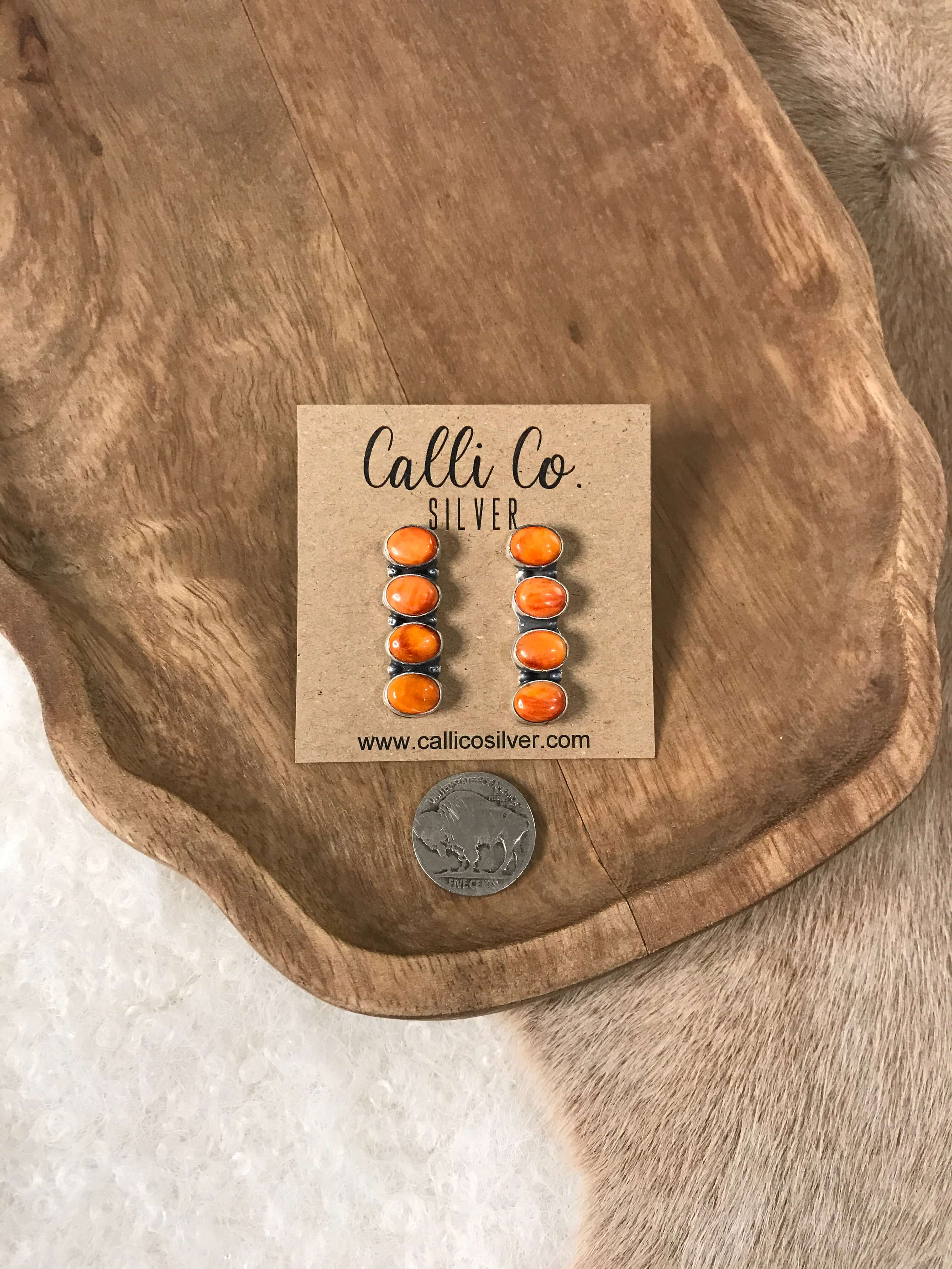 The Basiao Earrings, 3-Earrings-Calli Co., Turquoise and Silver Jewelry, Native American Handmade, Zuni Tribe, Navajo Tribe, Brock Texas