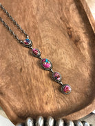 The Randlett Necklace in Dahlia, 10-Necklaces-Calli Co., Turquoise and Silver Jewelry, Native American Handmade, Zuni Tribe, Navajo Tribe, Brock Texas