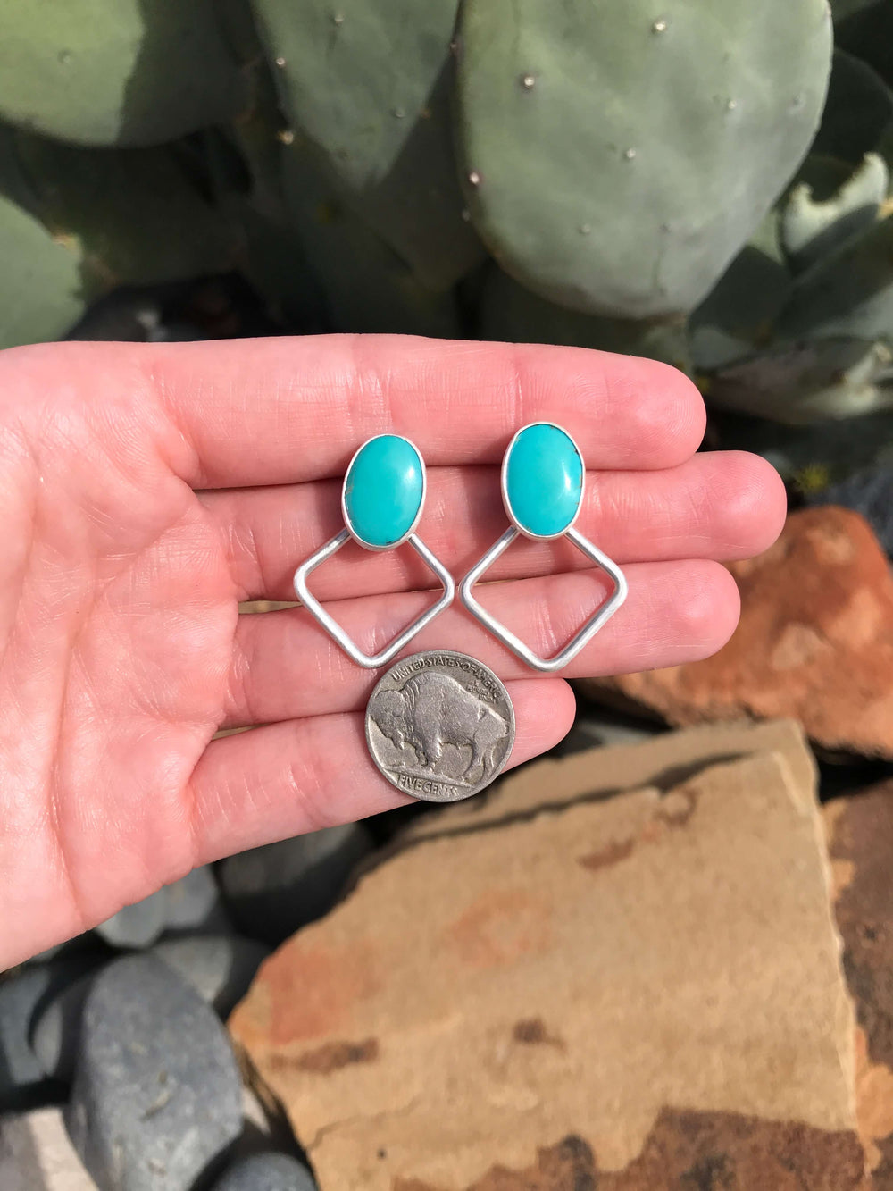 The Westward Hoops, 2-Calli Co., Turquoise and Silver Jewelry, Native American Handmade, Zuni Tribe, Navajo Tribe, Brock Texas