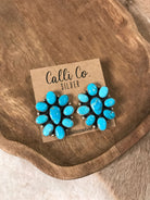 The Edwards Cluster Earrings-Earrings-Calli Co., Turquoise and Silver Jewelry, Native American Handmade, Zuni Tribe, Navajo Tribe, Brock Texas