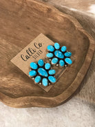 The Edwards Cluster Earrings-Earrings-Calli Co., Turquoise and Silver Jewelry, Native American Handmade, Zuni Tribe, Navajo Tribe, Brock Texas
