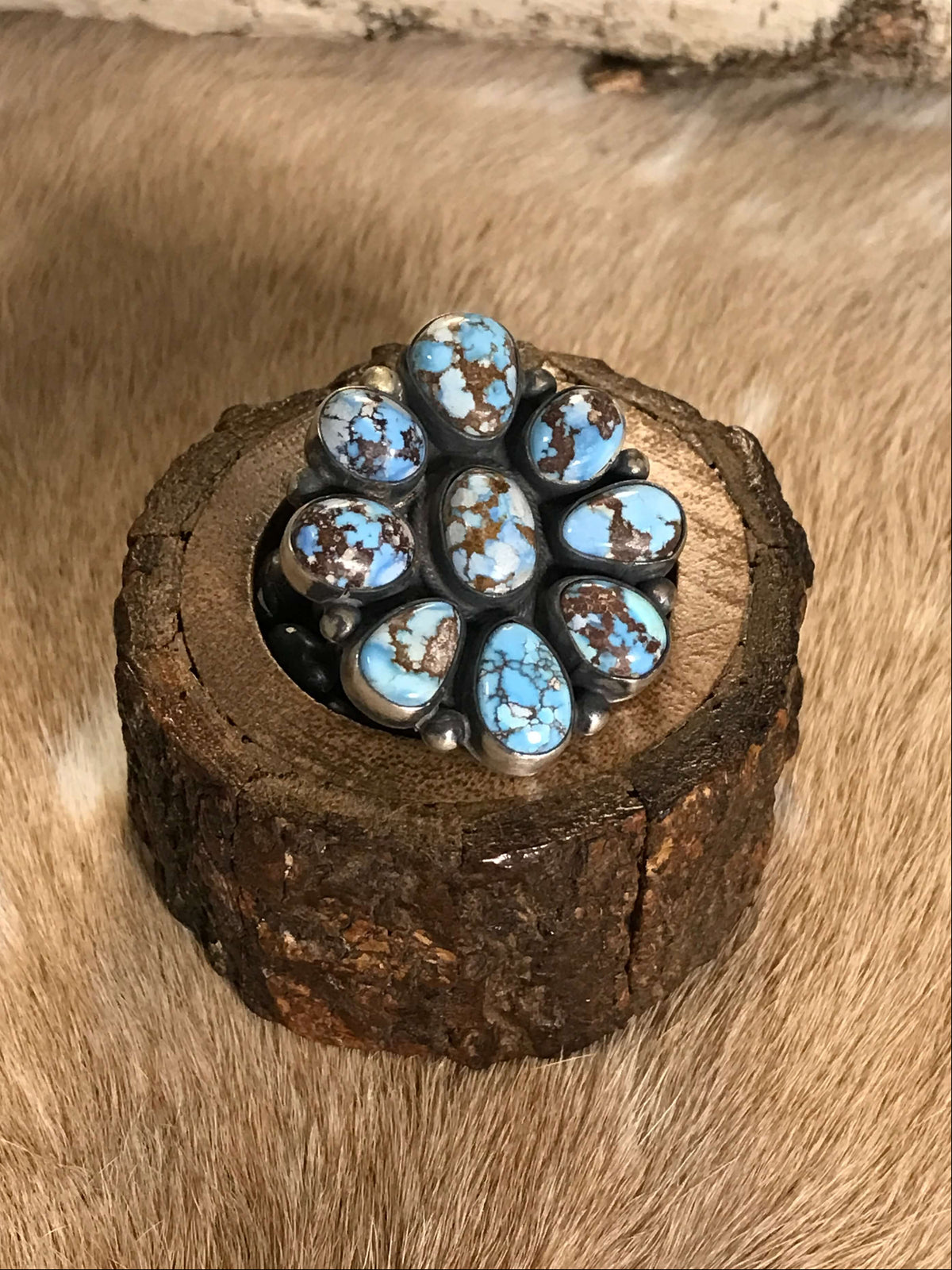 The San Ardo Adjustable Ring, 1-Rings-Calli Co., Turquoise and Silver Jewelry, Native American Handmade, Zuni Tribe, Navajo Tribe, Brock Texas