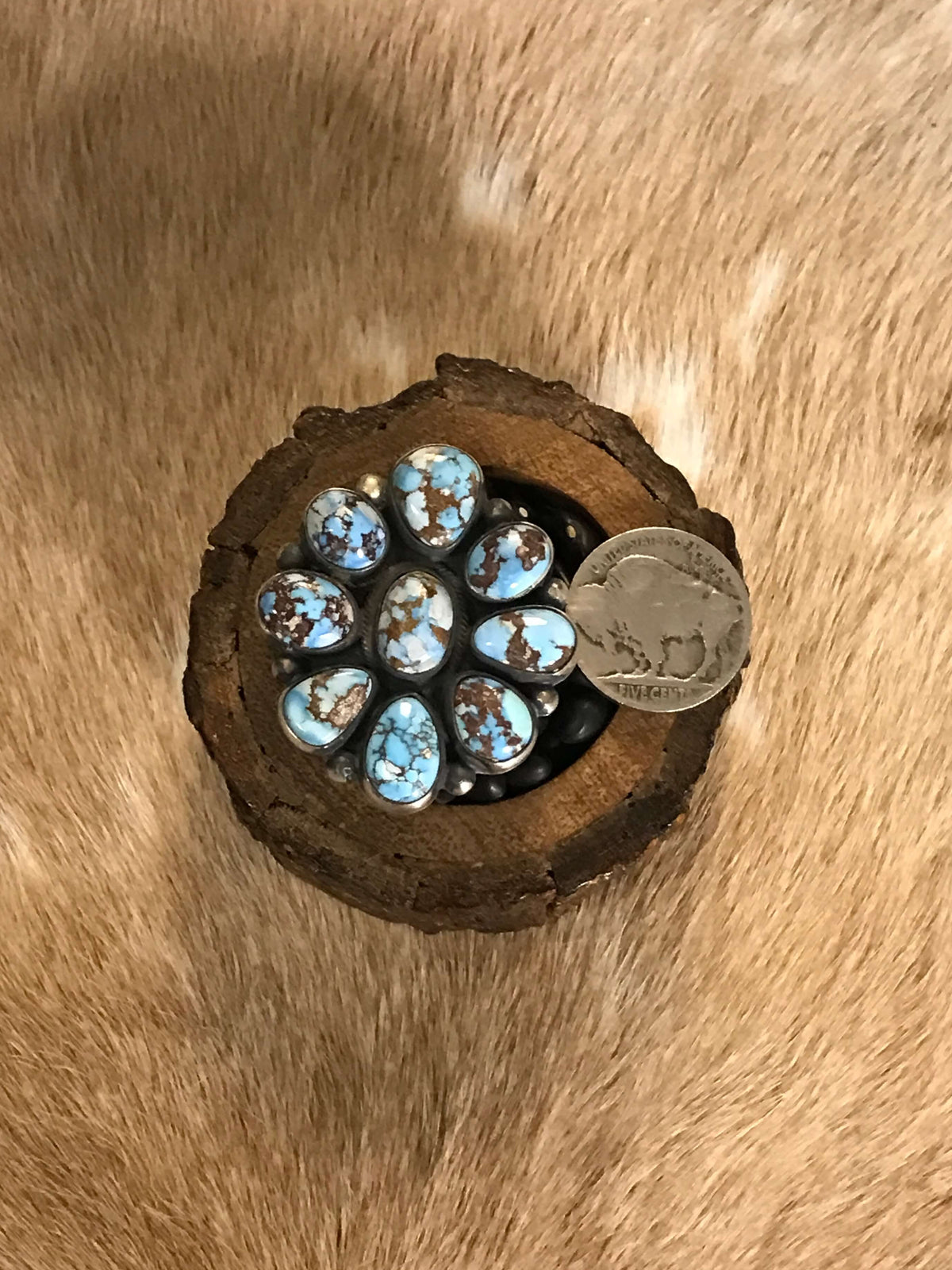 The San Ardo Adjustable Ring, 1-Rings-Calli Co., Turquoise and Silver Jewelry, Native American Handmade, Zuni Tribe, Navajo Tribe, Brock Texas