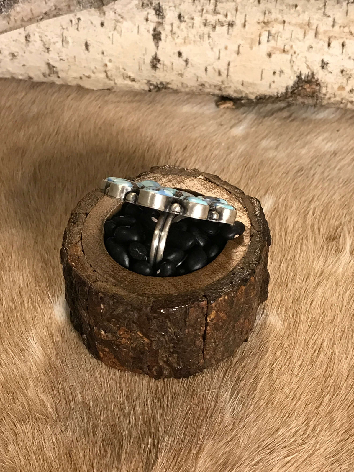The San Ardo Adjustable Ring, 2-Rings-Calli Co., Turquoise and Silver Jewelry, Native American Handmade, Zuni Tribe, Navajo Tribe, Brock Texas