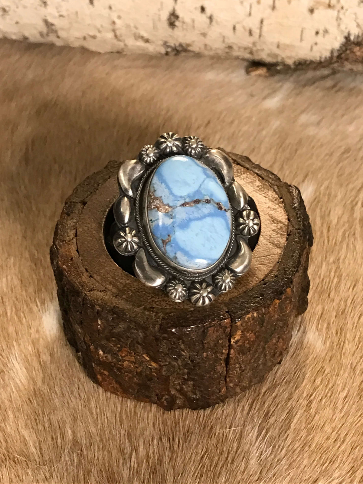 The Bevington Ring, Sz. 7.5-Rings-Calli Co., Turquoise and Silver Jewelry, Native American Handmade, Zuni Tribe, Navajo Tribe, Brock Texas