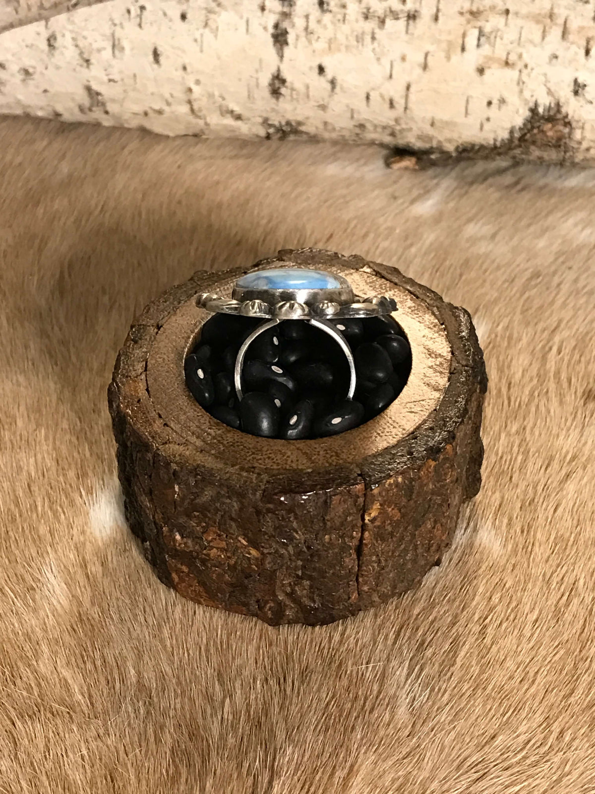 The Bevington Ring, Sz. 7.5-Rings-Calli Co., Turquoise and Silver Jewelry, Native American Handmade, Zuni Tribe, Navajo Tribe, Brock Texas