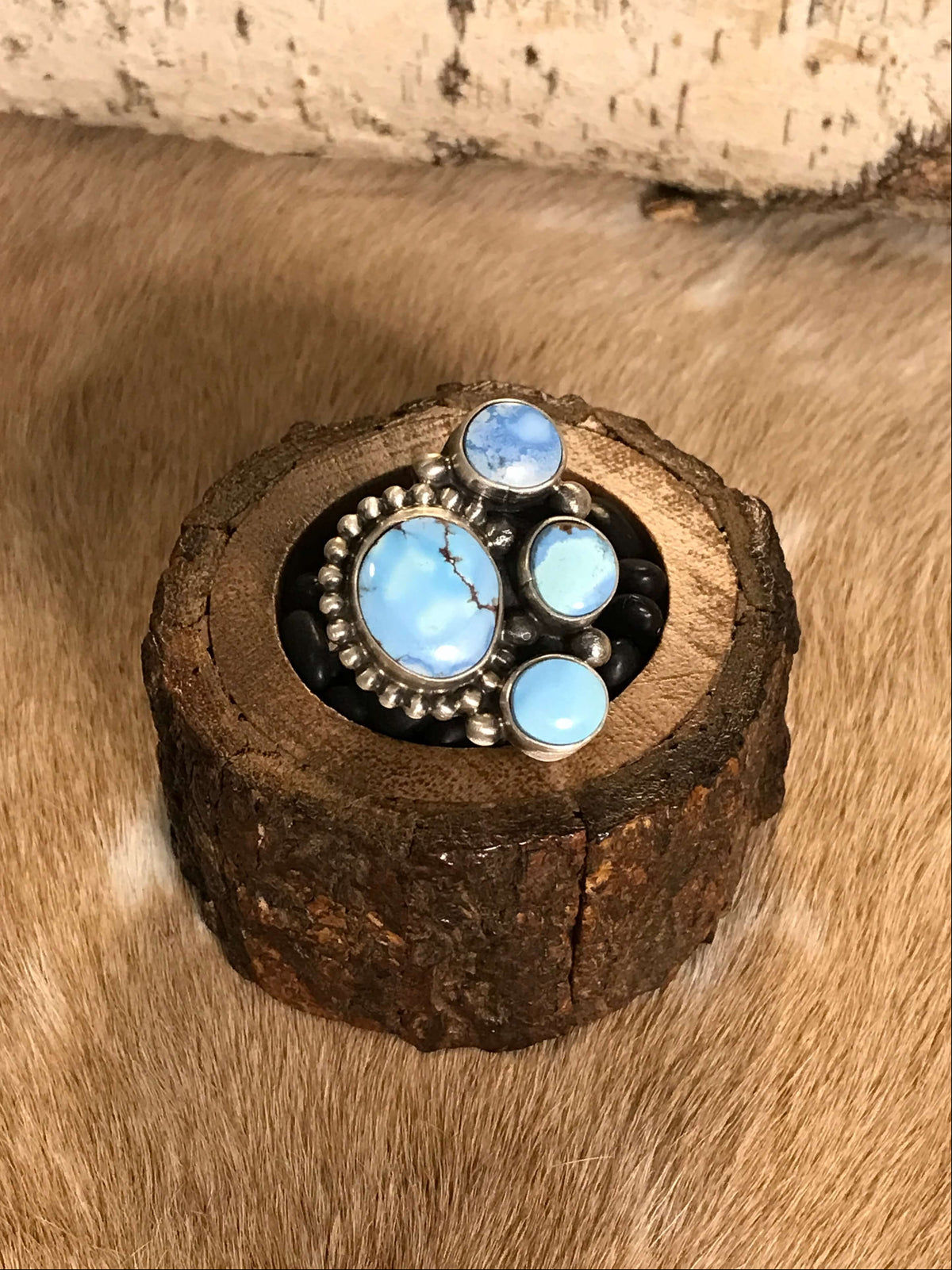 The Shonto Adjustable Ring-Rings-Calli Co., Turquoise and Silver Jewelry, Native American Handmade, Zuni Tribe, Navajo Tribe, Brock Texas