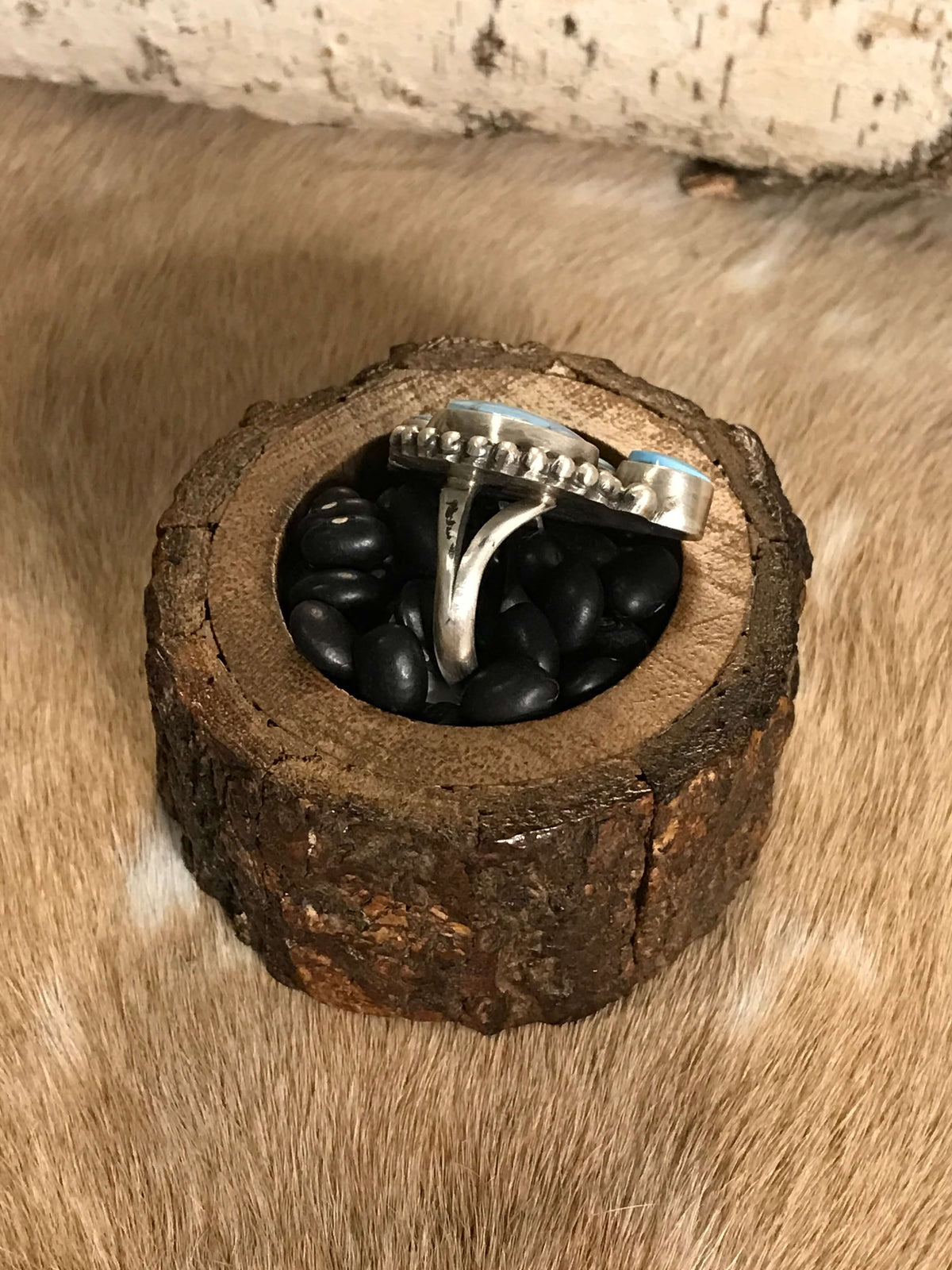 The Shonto Adjustable Ring-Rings-Calli Co., Turquoise and Silver Jewelry, Native American Handmade, Zuni Tribe, Navajo Tribe, Brock Texas
