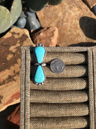 The Double Stone Adjustable Ring, 8-Rings-Calli Co., Turquoise and Silver Jewelry, Native American Handmade, Zuni Tribe, Navajo Tribe, Brock Texas