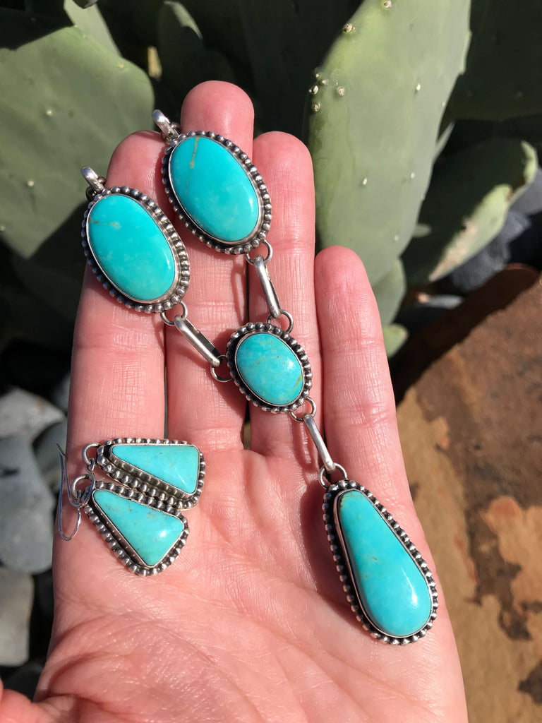 The Carli Lariat Necklace – Turquoise & Teepees