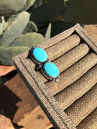 The Double Stone Adjustable Ring, 9-Rings-Calli Co., Turquoise and Silver Jewelry, Native American Handmade, Zuni Tribe, Navajo Tribe, Brock Texas