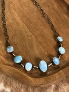 The Locanda 7 Stone Necklace-Necklaces-Calli Co., Turquoise and Silver Jewelry, Native American Handmade, Zuni Tribe, Navajo Tribe, Brock Texas