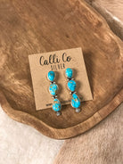The Moana Earrings-Earrings-Calli Co., Turquoise and Silver Jewelry, Native American Handmade, Zuni Tribe, Navajo Tribe, Brock Texas