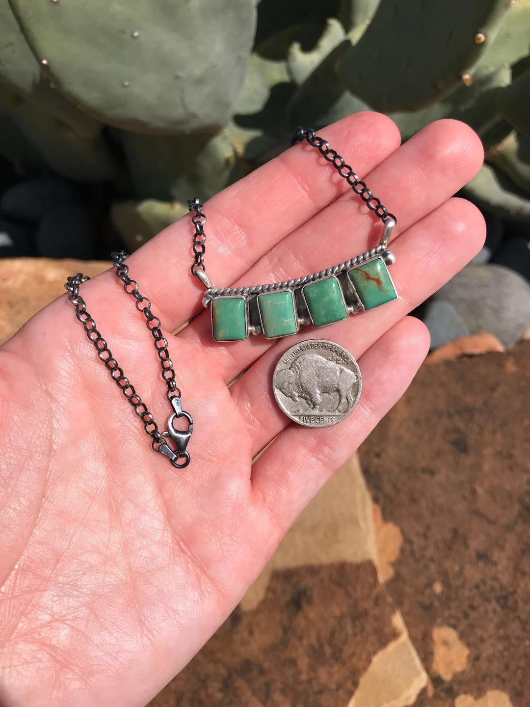 The Trace Necklace, 3-Necklaces-Calli Co., Turquoise and Silver Jewelry, Native American Handmade, Zuni Tribe, Navajo Tribe, Brock Texas
