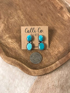 The Muse Turquoise Earrings, 3-Earrings-Calli Co., Turquoise and Silver Jewelry, Native American Handmade, Zuni Tribe, Navajo Tribe, Brock Texas