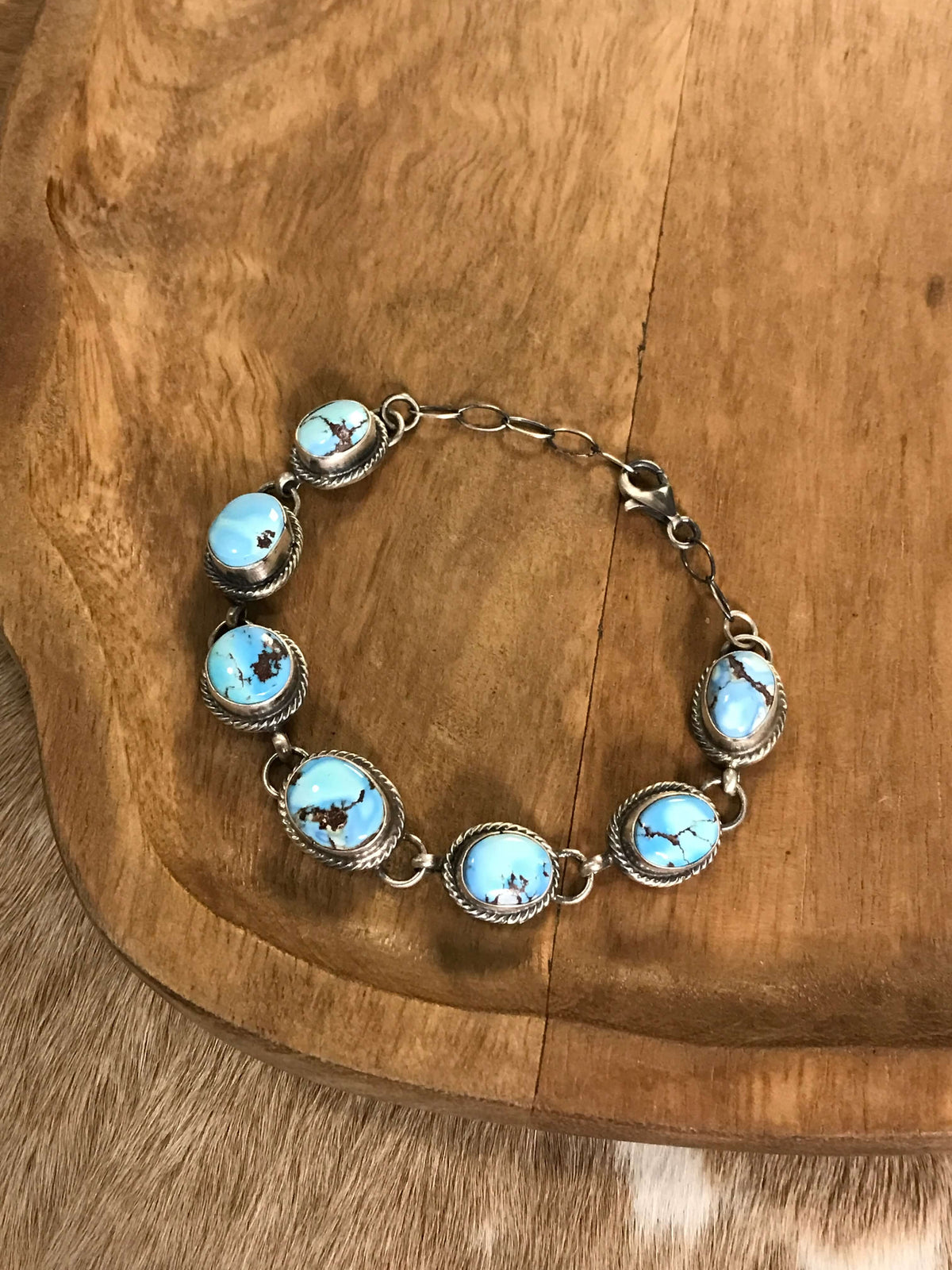 The Norland Link Bracelet, 1-Bracelets & Cuffs-Calli Co., Turquoise and Silver Jewelry, Native American Handmade, Zuni Tribe, Navajo Tribe, Brock Texas
