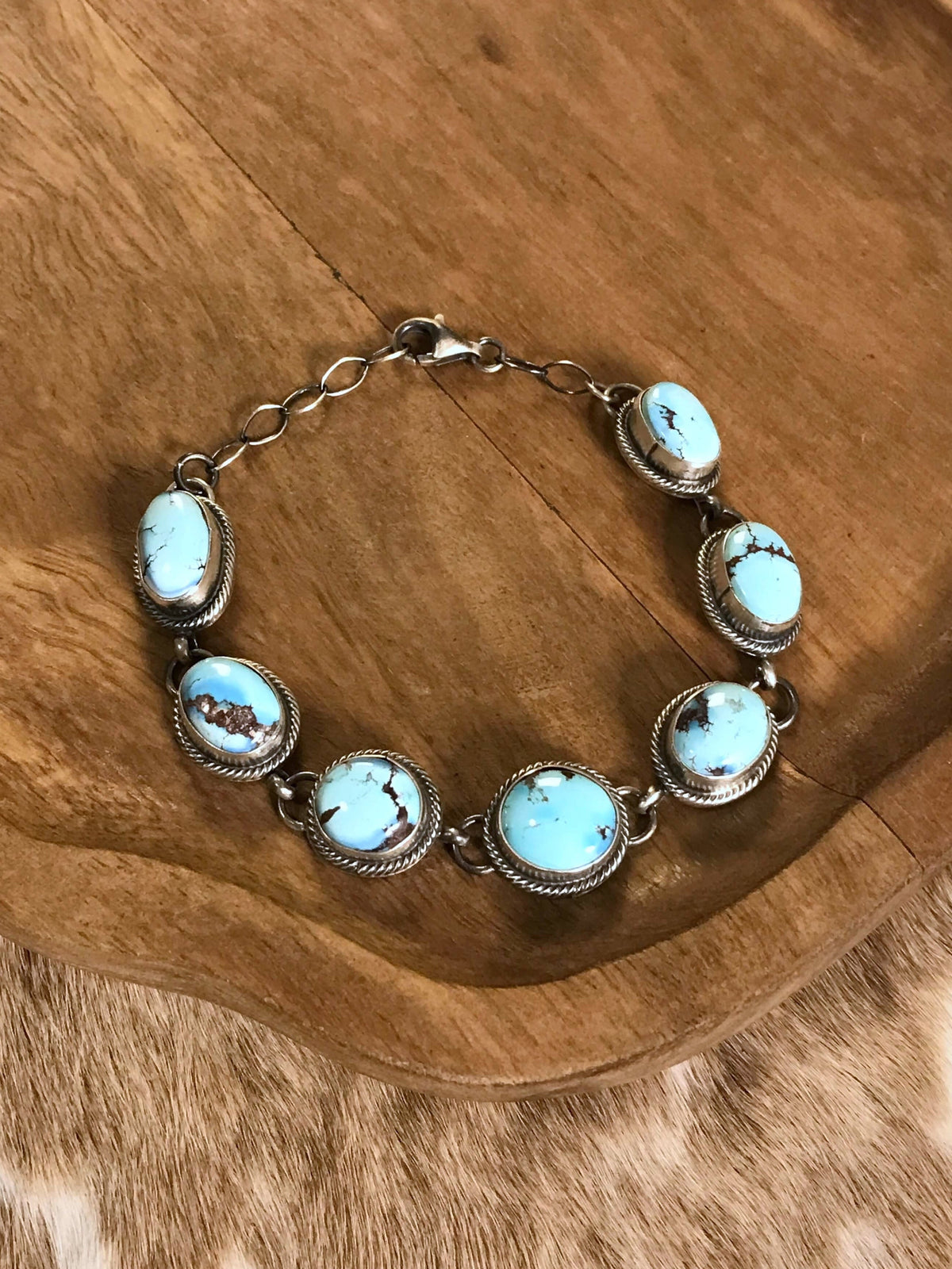 The Norland Link Bracelet, 2-Bracelets & Cuffs-Calli Co., Turquoise and Silver Jewelry, Native American Handmade, Zuni Tribe, Navajo Tribe, Brock Texas