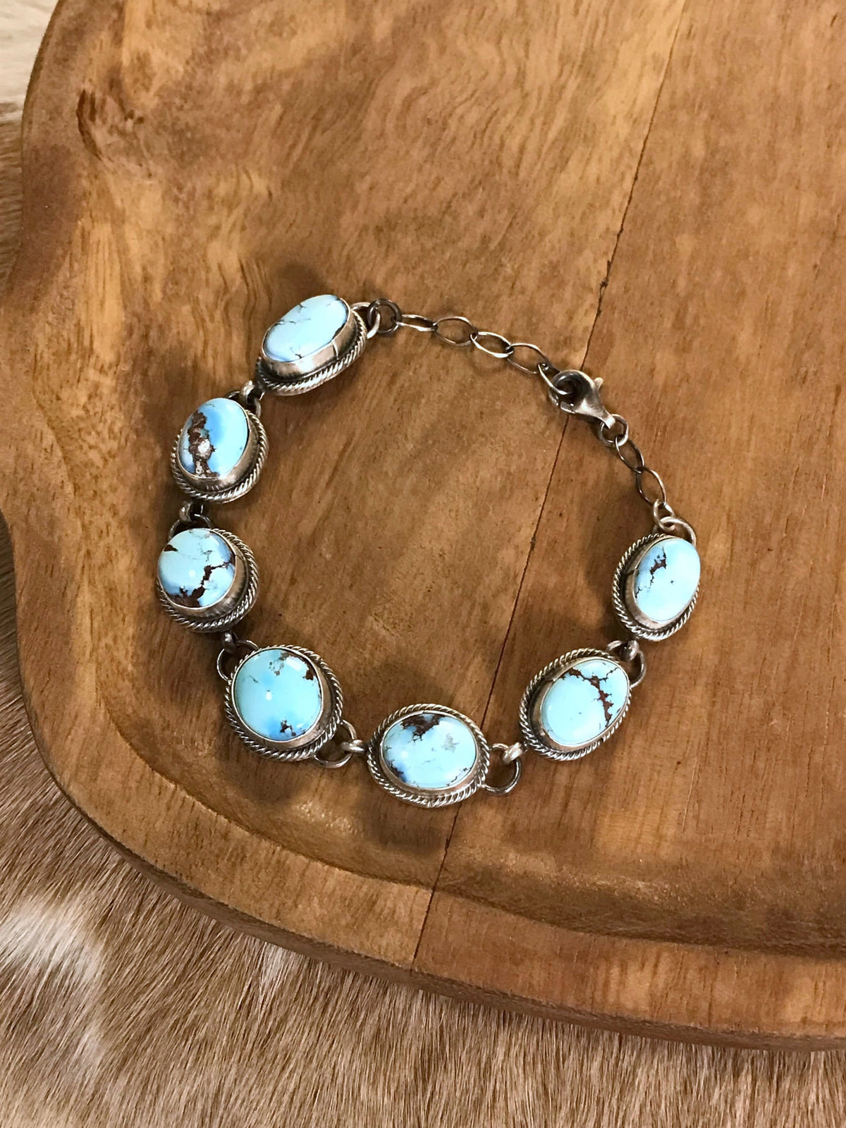 The Norland Link Bracelet, 2-Bracelets & Cuffs-Calli Co., Turquoise and Silver Jewelry, Native American Handmade, Zuni Tribe, Navajo Tribe, Brock Texas