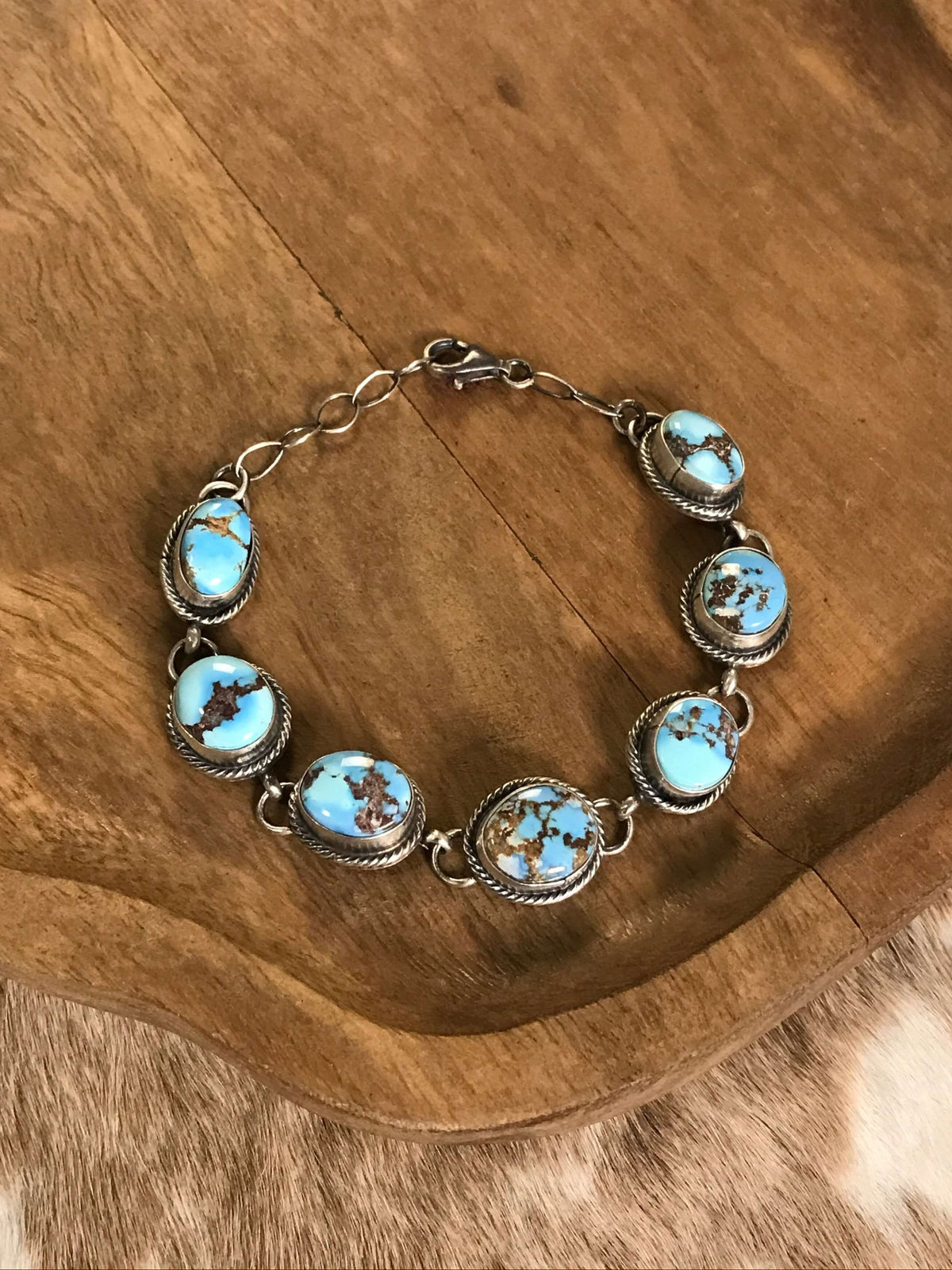The Norland Link Bracelet, 3-Bracelets & Cuffs-Calli Co., Turquoise and Silver Jewelry, Native American Handmade, Zuni Tribe, Navajo Tribe, Brock Texas