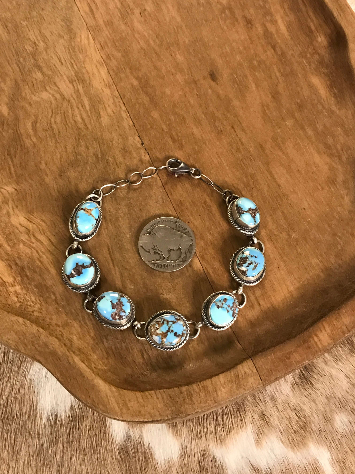 The Norland Link Bracelet, 3-Bracelets & Cuffs-Calli Co., Turquoise and Silver Jewelry, Native American Handmade, Zuni Tribe, Navajo Tribe, Brock Texas
