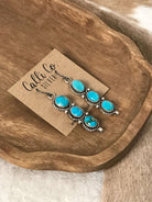 The Bray Earrings, 1-Earrings-Calli Co., Turquoise and Silver Jewelry, Native American Handmade, Zuni Tribe, Navajo Tribe, Brock Texas