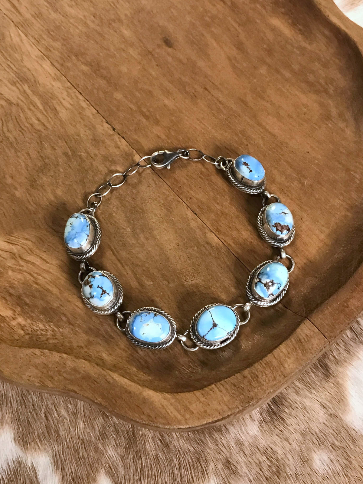 The Norland Link Bracelet, 4-Bracelets & Cuffs-Calli Co., Turquoise and Silver Jewelry, Native American Handmade, Zuni Tribe, Navajo Tribe, Brock Texas