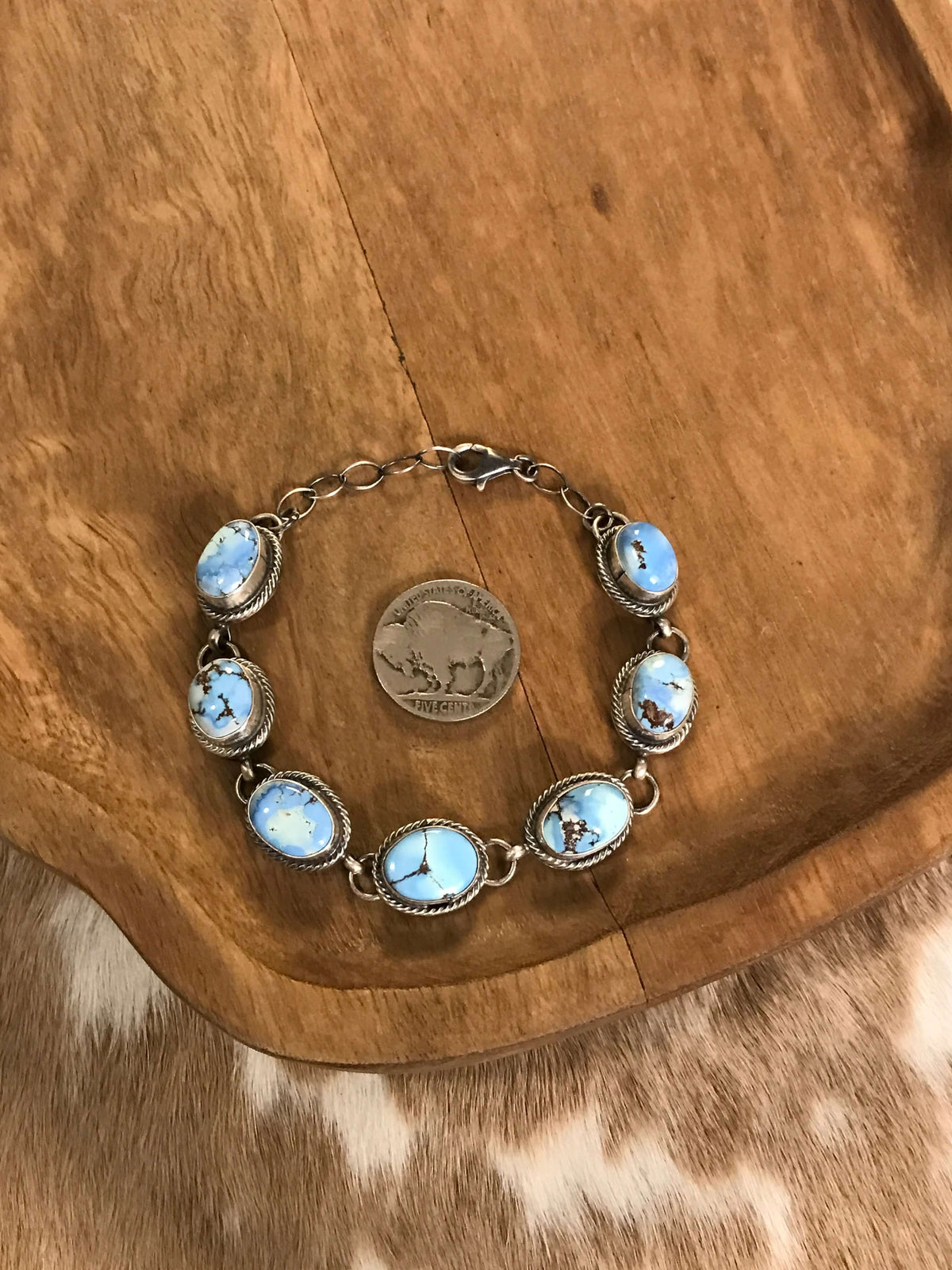 The Norland Link Bracelet, 4-Bracelets & Cuffs-Calli Co., Turquoise and Silver Jewelry, Native American Handmade, Zuni Tribe, Navajo Tribe, Brock Texas