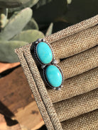 The Double Stone Adjustable Ring, 5-Rings-Calli Co., Turquoise and Silver Jewelry, Native American Handmade, Zuni Tribe, Navajo Tribe, Brock Texas