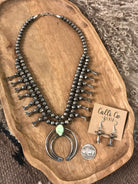 The Rani Squash Blossom Necklace Set-Necklaces-Calli Co., Turquoise and Silver Jewelry, Native American Handmade, Zuni Tribe, Navajo Tribe, Brock Texas