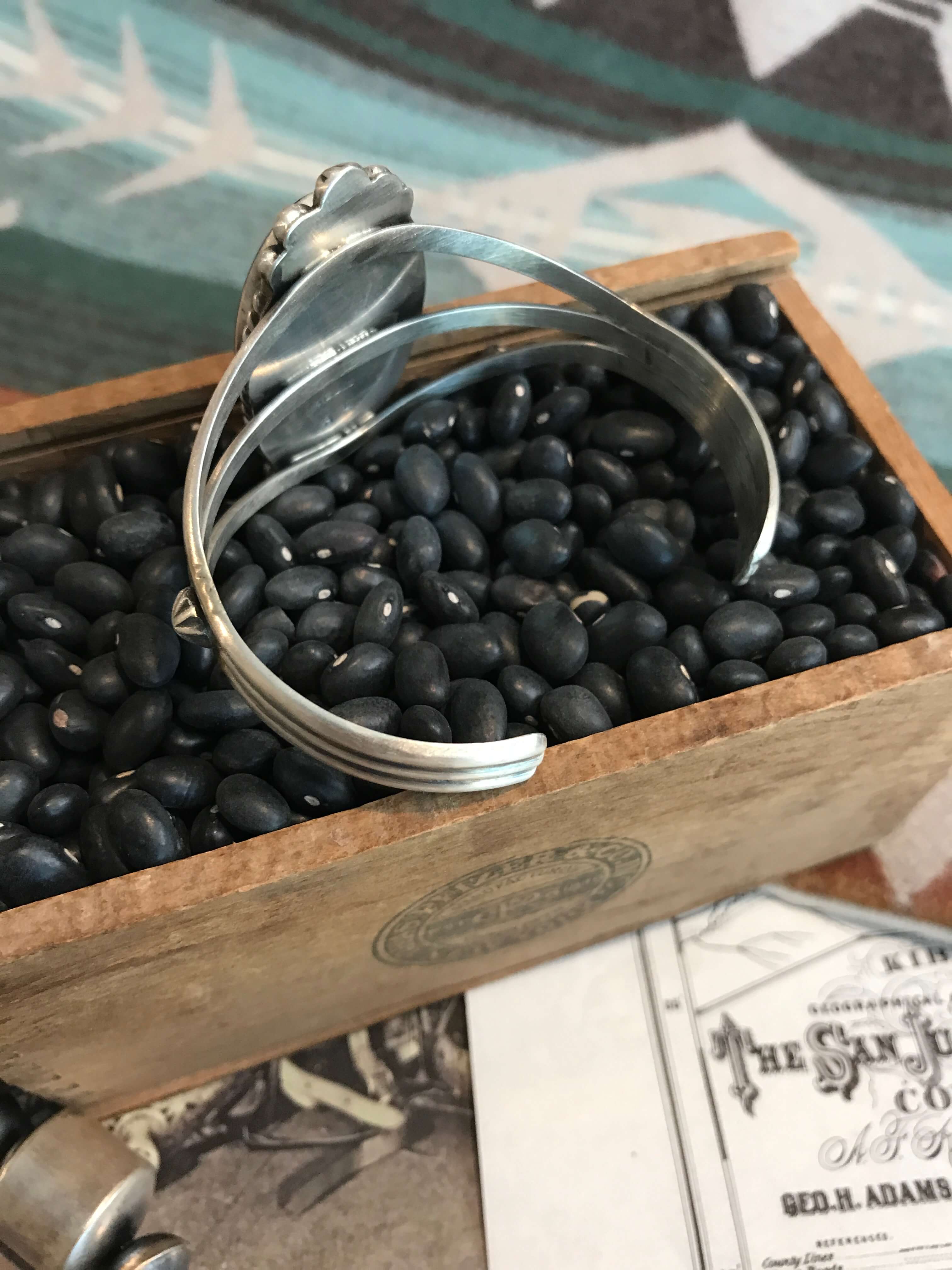 The Black Jack Cuff, 3-Bracelets & Cuffs-Calli Co., Turquoise and Silver Jewelry, Native American Handmade, Zuni Tribe, Navajo Tribe, Brock Texas