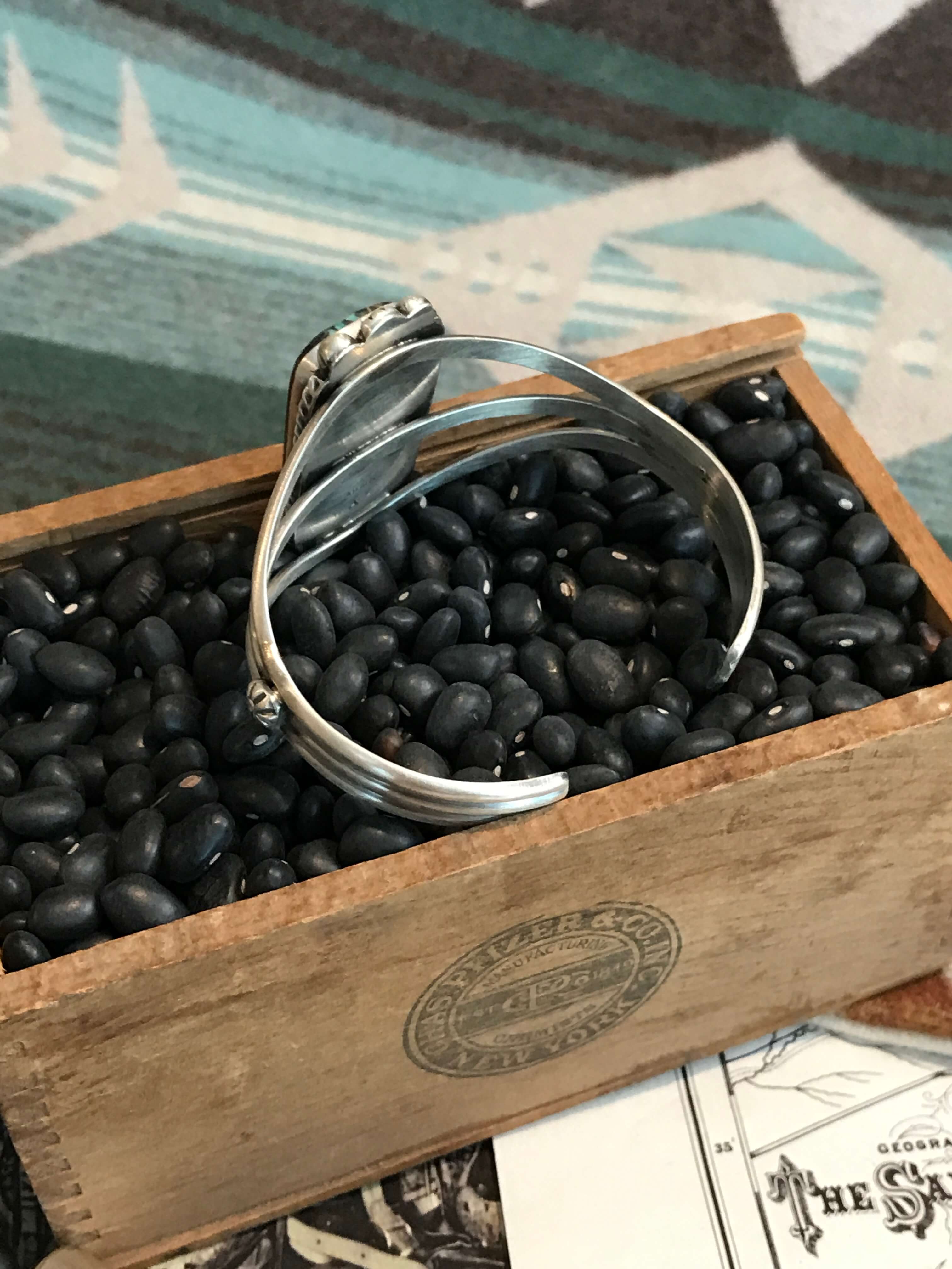 The Black Jack Cuff, 4-Bracelets & Cuffs-Calli Co., Turquoise and Silver Jewelry, Native American Handmade, Zuni Tribe, Navajo Tribe, Brock Texas