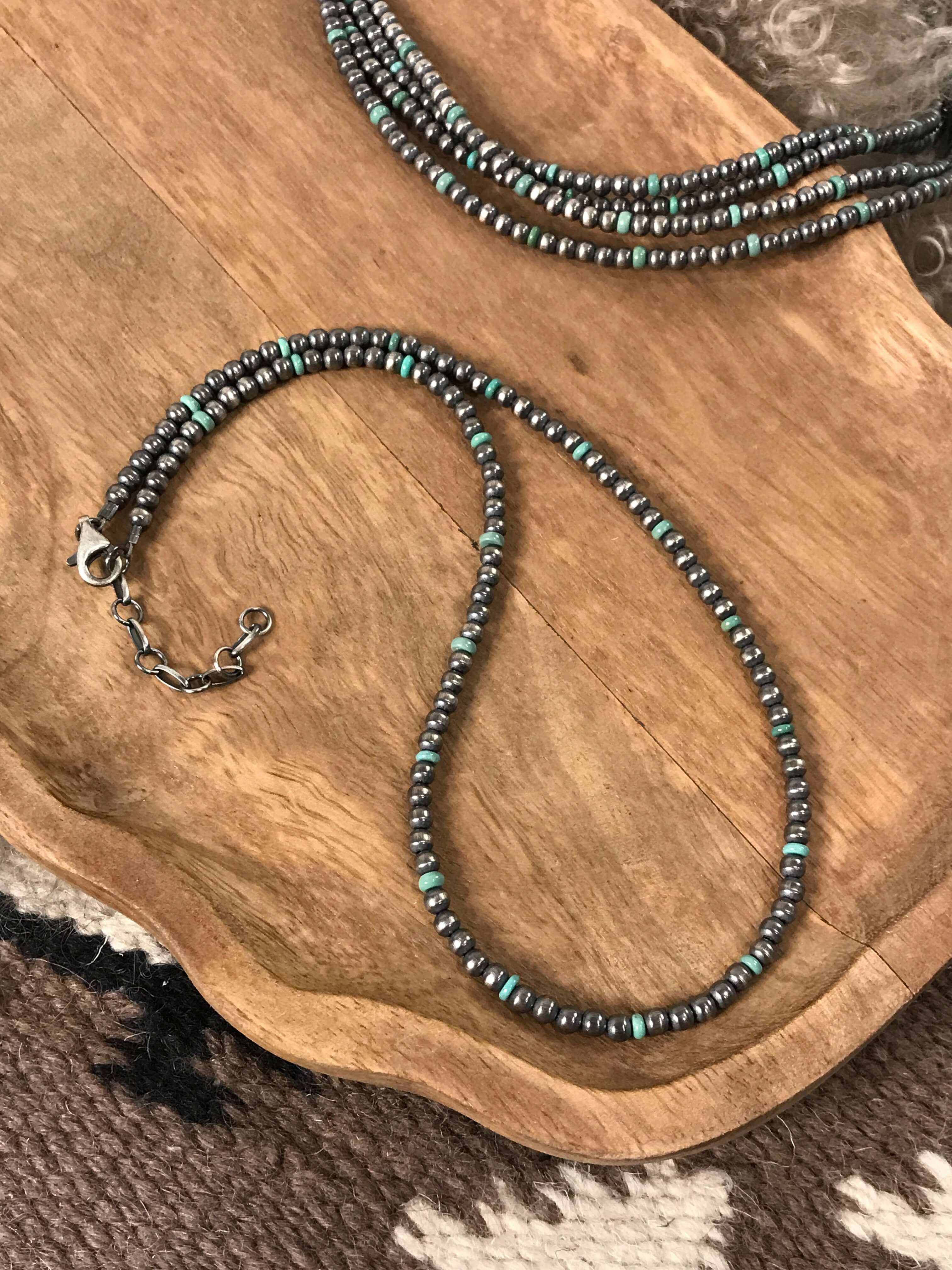 The Evans Necklace-Necklaces-Calli Co., Turquoise and Silver Jewelry, Native American Handmade, Zuni Tribe, Navajo Tribe, Brock Texas