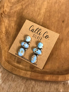 The Maylee Triple Drop Earrings, 5-Earrings-Calli Co., Turquoise and Silver Jewelry, Native American Handmade, Zuni Tribe, Navajo Tribe, Brock Texas
