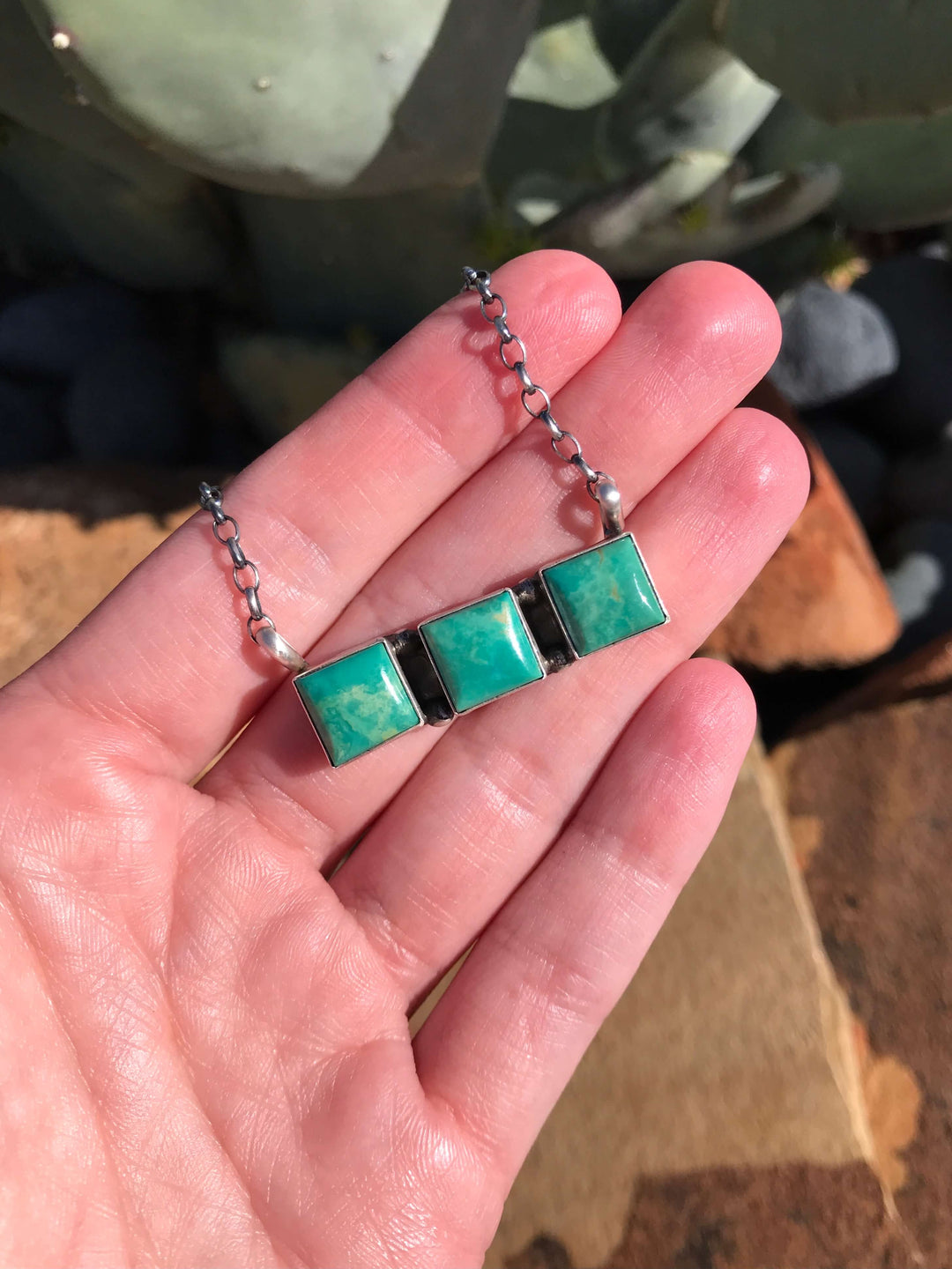 The Laurent Necklace, 1-Necklaces-Calli Co., Turquoise and Silver Jewelry, Native American Handmade, Zuni Tribe, Navajo Tribe, Brock Texas