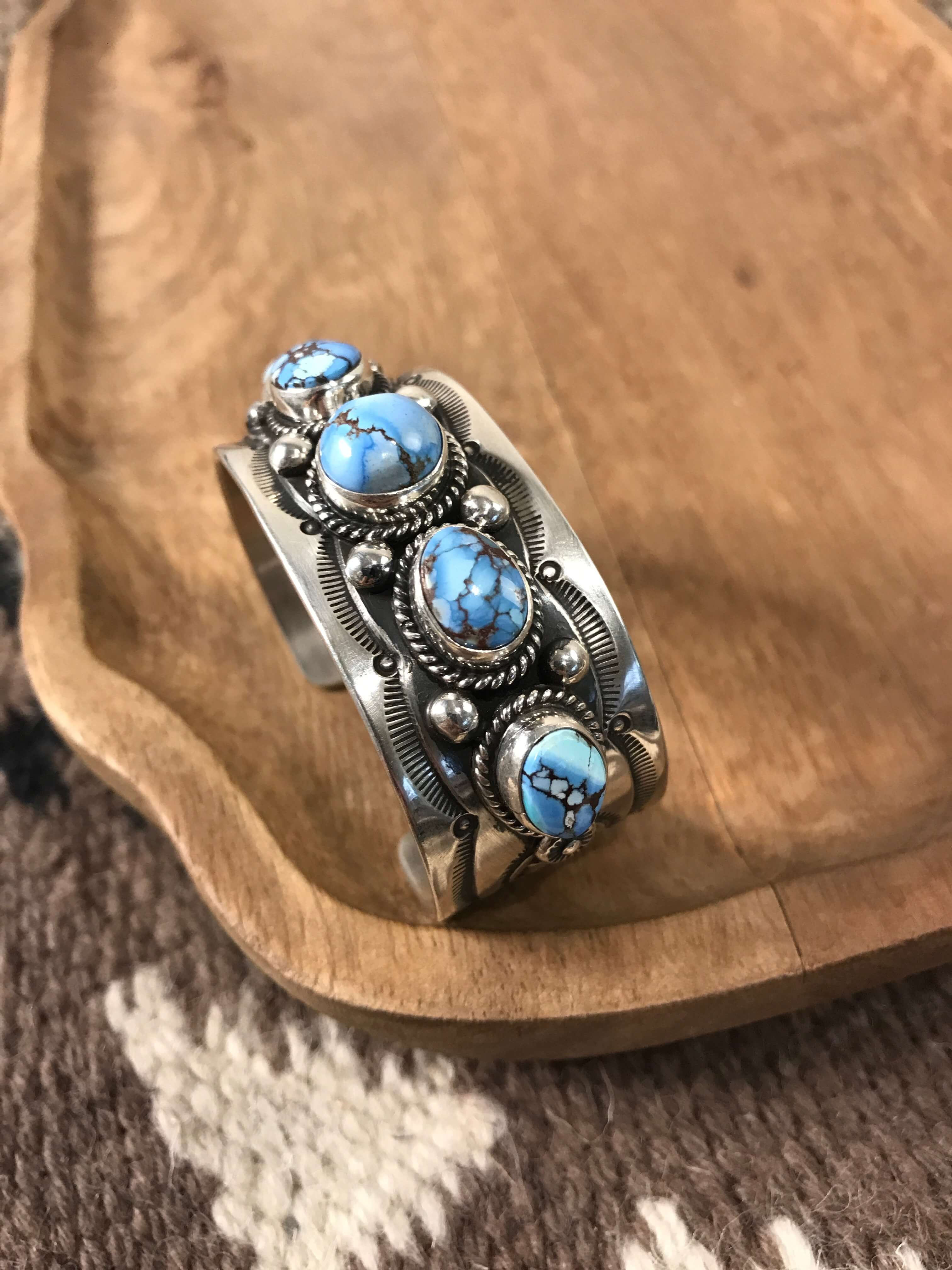 The Arya Cuff-Bracelets & Cuffs-Calli Co., Turquoise and Silver Jewelry, Native American Handmade, Zuni Tribe, Navajo Tribe, Brock Texas