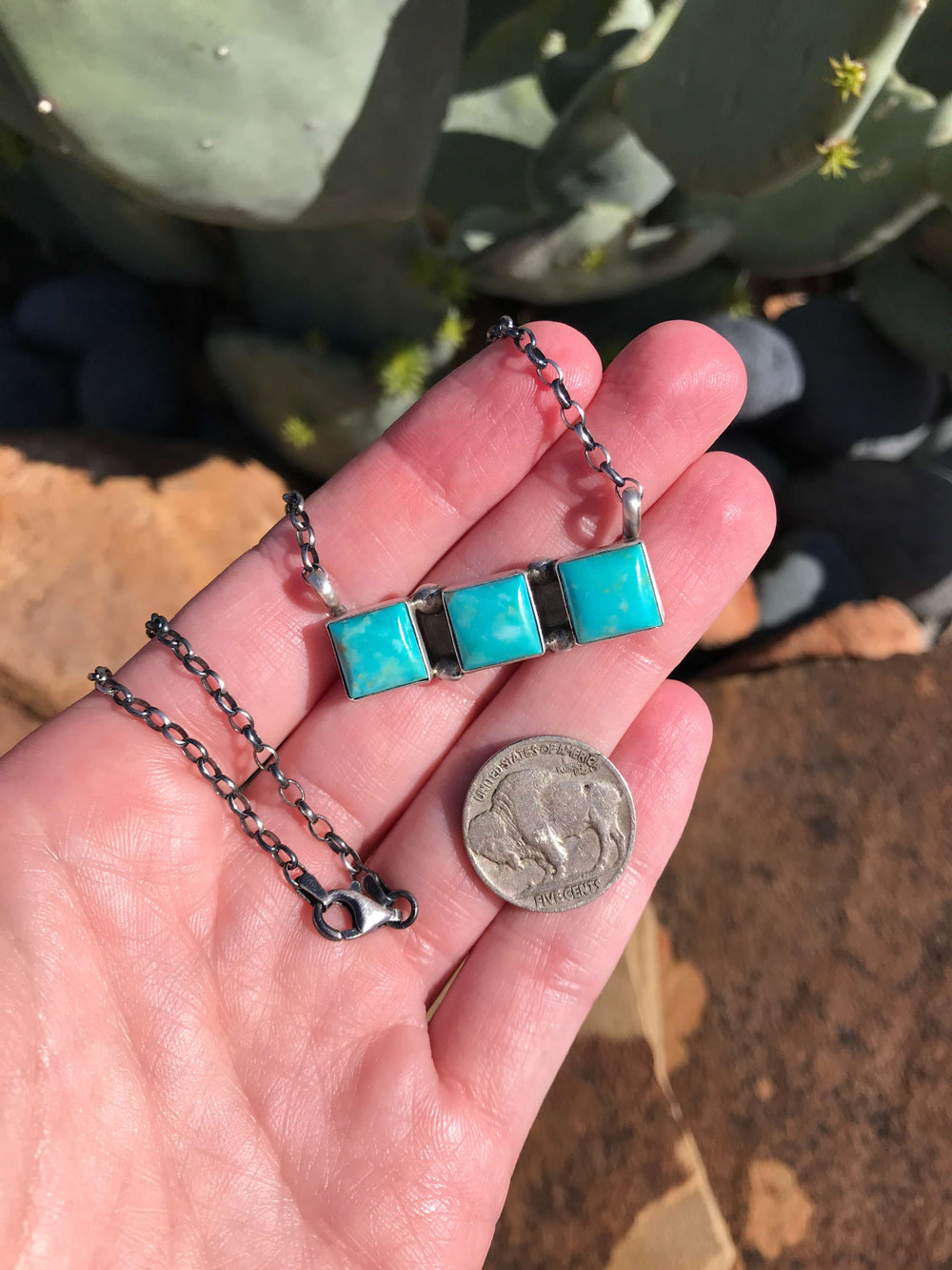The Laurent Necklace, 2-Necklaces-Calli Co., Turquoise and Silver Jewelry, Native American Handmade, Zuni Tribe, Navajo Tribe, Brock Texas