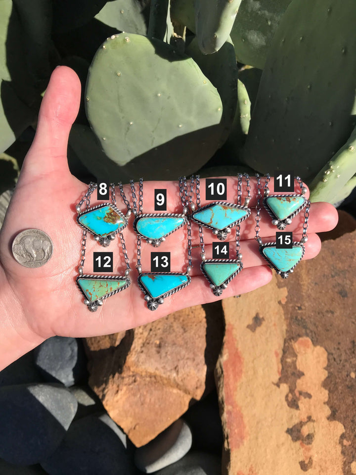 The Vegas Turquoise Necklaces-Necklaces-Calli Co., Turquoise and Silver Jewelry, Native American Handmade, Zuni Tribe, Navajo Tribe, Brock Texas