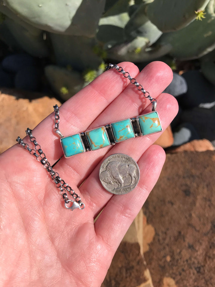 The Laurent Necklace, 4-Necklaces-Calli Co., Turquoise and Silver Jewelry, Native American Handmade, Zuni Tribe, Navajo Tribe, Brock Texas