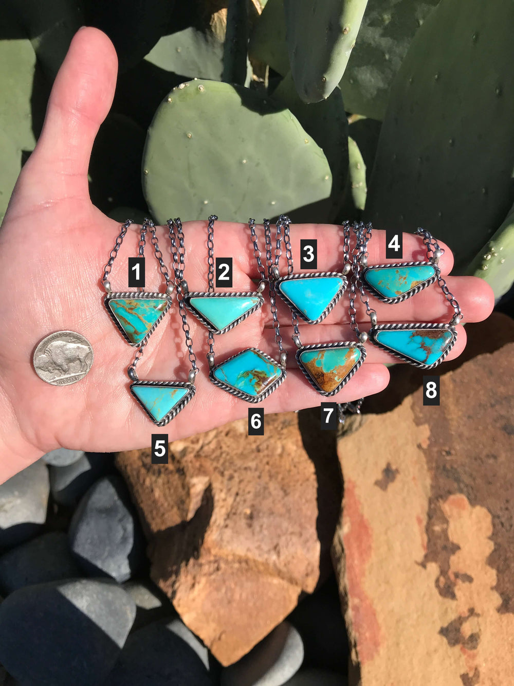 The Summerlin Turquoise Necklaces-Necklaces-Calli Co., Turquoise and Silver Jewelry, Native American Handmade, Zuni Tribe, Navajo Tribe, Brock Texas