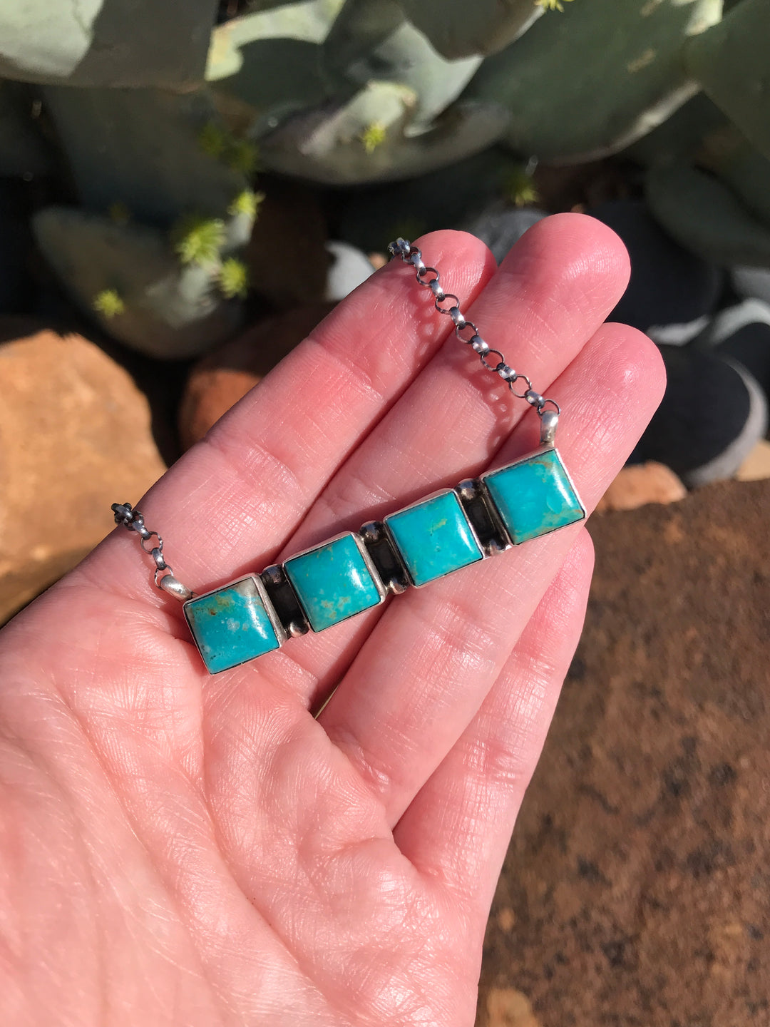 The Laurent Necklace, 8-Necklaces-Calli Co., Turquoise and Silver Jewelry, Native American Handmade, Zuni Tribe, Navajo Tribe, Brock Texas
