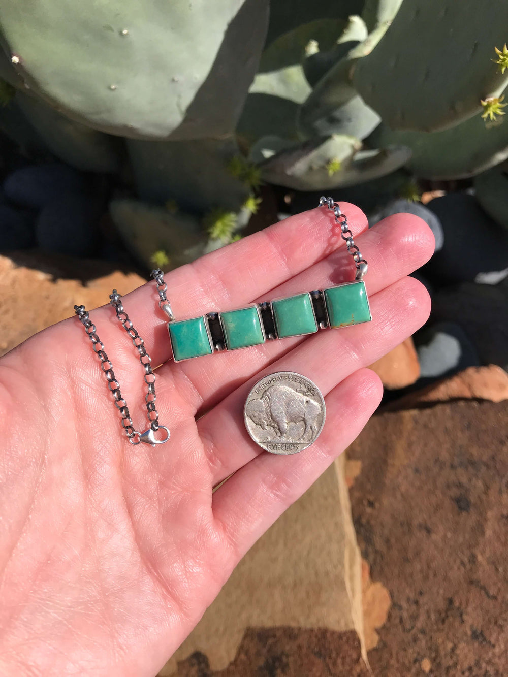 The Laurent Necklace, 6-Necklaces-Calli Co., Turquoise and Silver Jewelry, Native American Handmade, Zuni Tribe, Navajo Tribe, Brock Texas