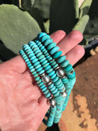 The Elevado Turquoise Necklace, 20"-Necklaces-Calli Co., Turquoise and Silver Jewelry, Native American Handmade, Zuni Tribe, Navajo Tribe, Brock Texas